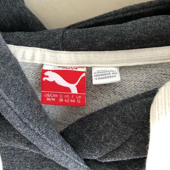 Puma Comfy Cozy Long Sleeve Pullover Hooded Sweatshirt Sweater Hoodie Grey - Picture 5 of 13